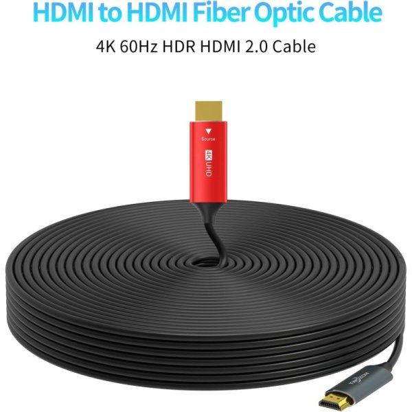HDMI 光ファイバーケーブル 100M 4Kファイバー HDMI コード 4K@60Hz/18Gbps対応 九州・福岡レンタル